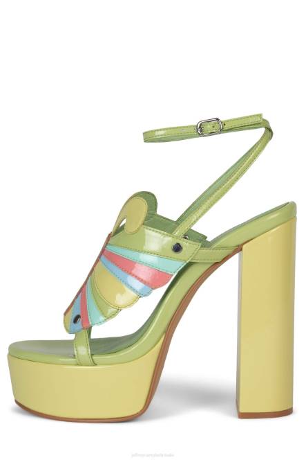 Jeffrey Campbell vorsten NDHB1004 platform sandaal groen patent multi vrouwen