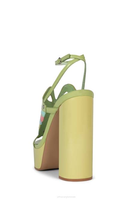 Jeffrey Campbell vorsten NDHB1004 platform sandaal groen patent multi vrouwen