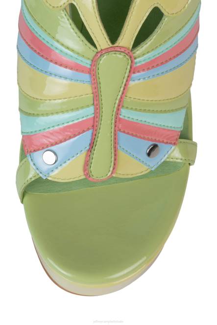 Jeffrey Campbell vorsten NDHB1004 platform sandaal groen patent multi vrouwen