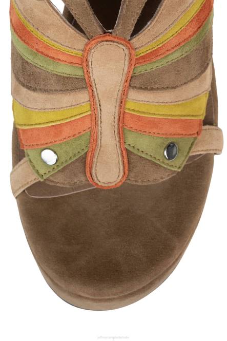 Jeffrey Campbell vorsten NDHB1014 platform sandaal bruin geel suède combo vrouwen