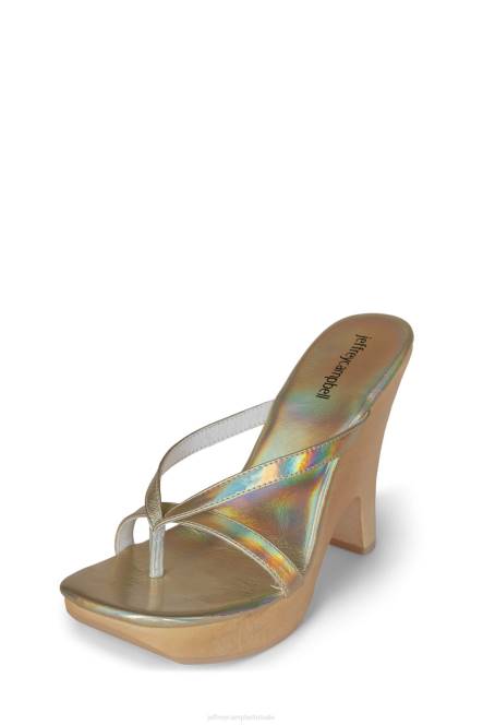 Jeffrey Campbell vosje NDHB1102 platform sandaal goud iriserend vrouwen