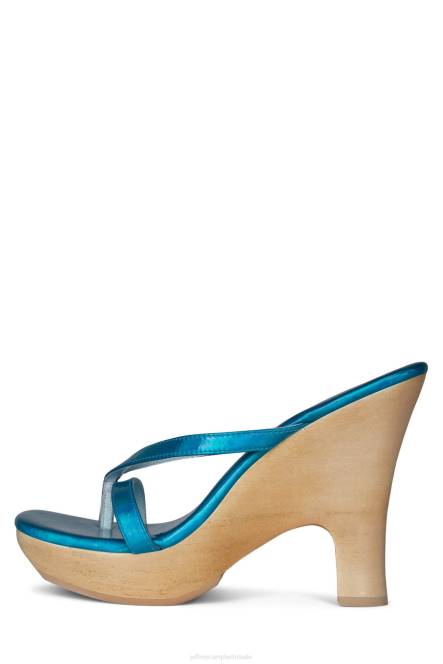 Jeffrey Campbell vosje NDHB1103 platform sandaal blauw iriserend vrouwen