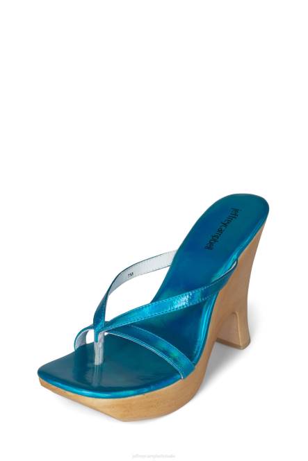 Jeffrey Campbell vosje NDHB1103 platform sandaal blauw iriserend vrouwen