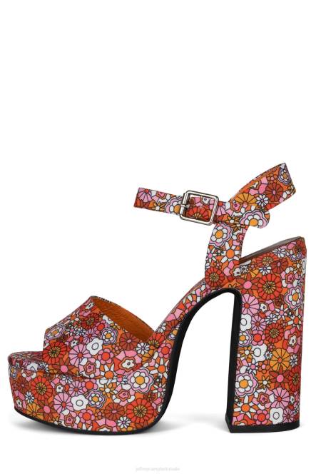 Jeffrey Campbell zomers-3 NDHB1008 platform sandaal rood roze multi bloemen vrouwen