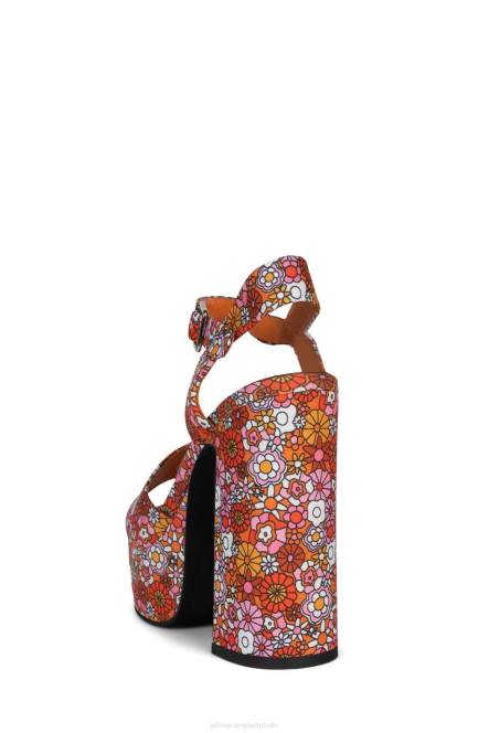 Jeffrey Campbell zomers-3 NDHB1008 platform sandaal rood roze multi bloemen vrouwen
